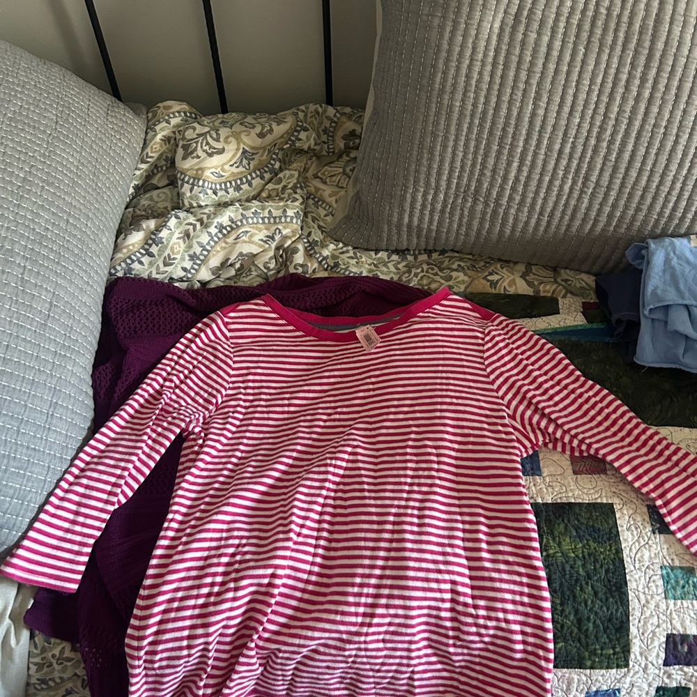 Girls' Pink Striped Long-Sleeve Tee